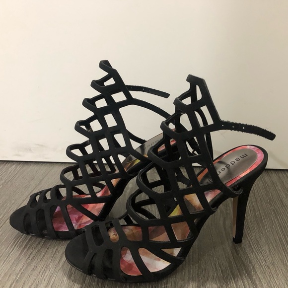 MADDEN GIRL BLACK CAGED HEELS - Picture 4 of 5